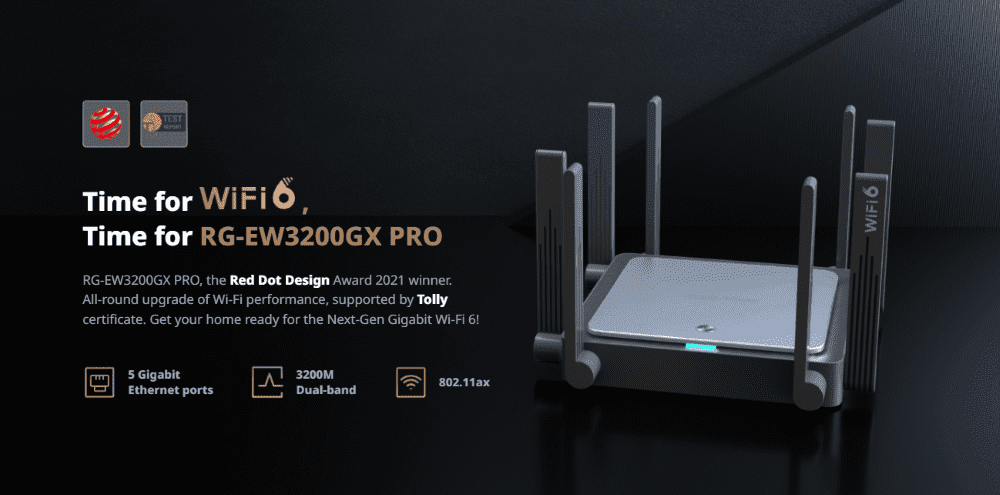 RG-EW3200GX PRO 3200M Wi-Fi 6 Dual-band Gigabit Mesh Router