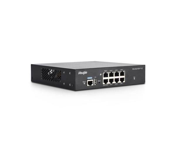 Ruijie RG-EG2100-PV2, All-In-One Enterprise Level PoE Gateway, Up To 7x POE/POE+ Ports side