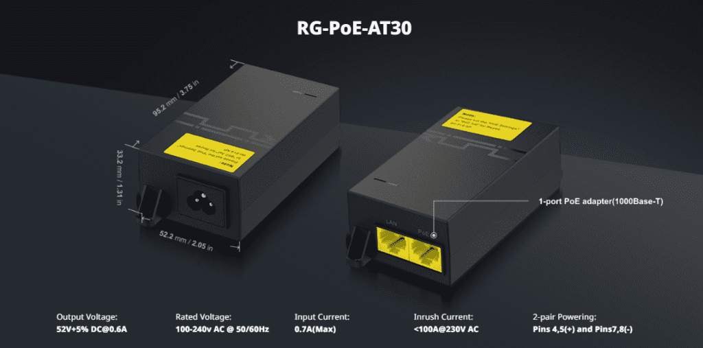 RG-POE-AT30,52V,32W