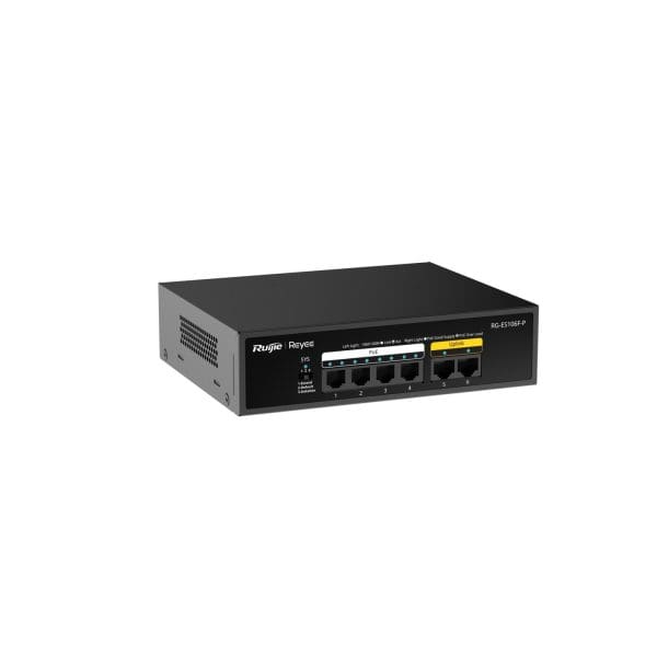 RG-ES106F-P, 6-Port 10/100 Mbps Unmanaged PoE Switch