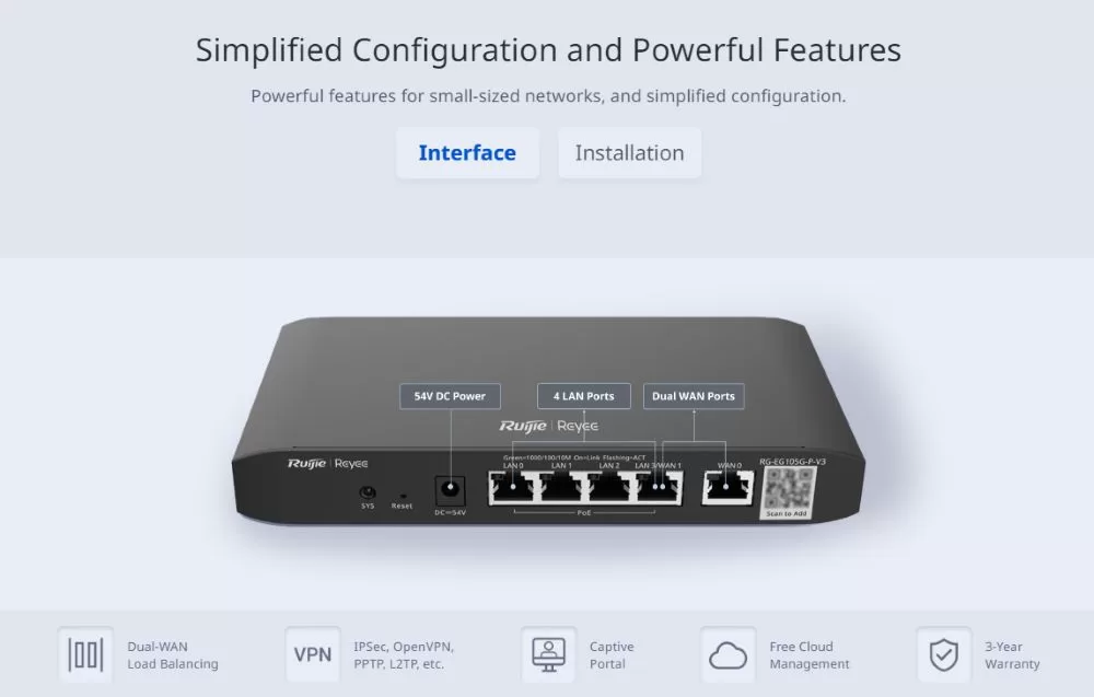 RG-EG105G-P-V3 Reyee Cloud Managed PoE Router Performance