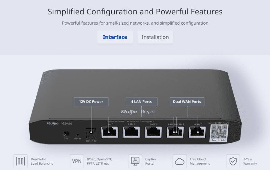 RG-EG105G-V3 Reyee Cloud Managed Router Performance